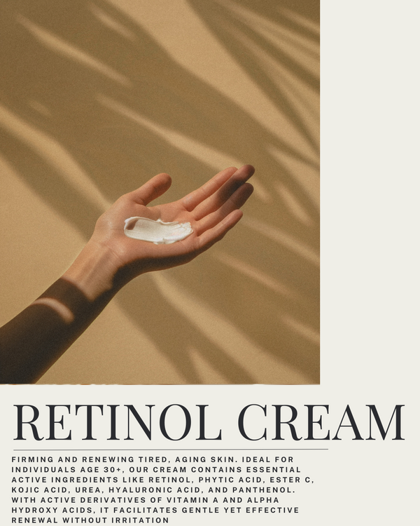 Night face cream with retinol